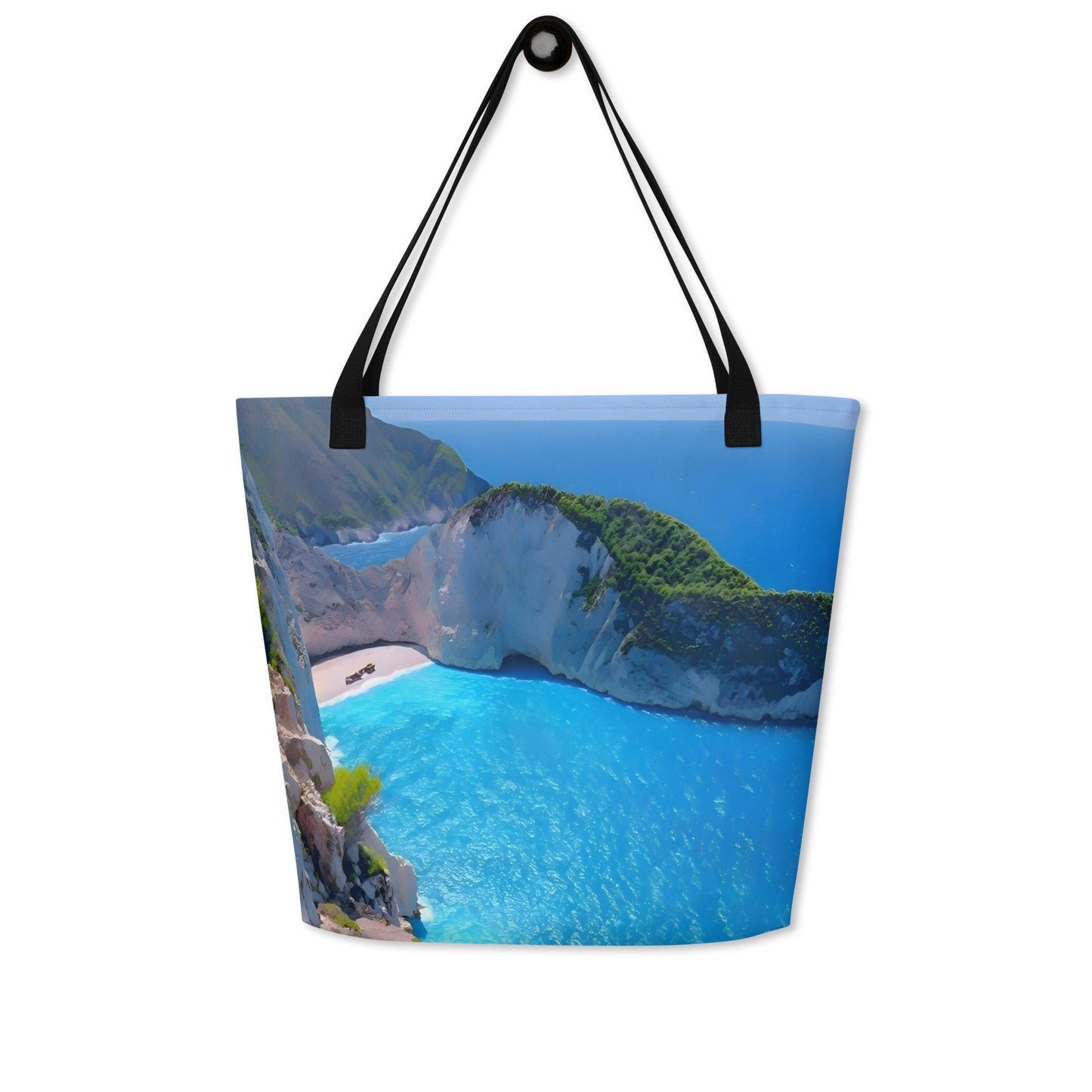 Extra Large Tote Bag With Pocket - Navagio Beach, Zakynthos (Zante), Greece