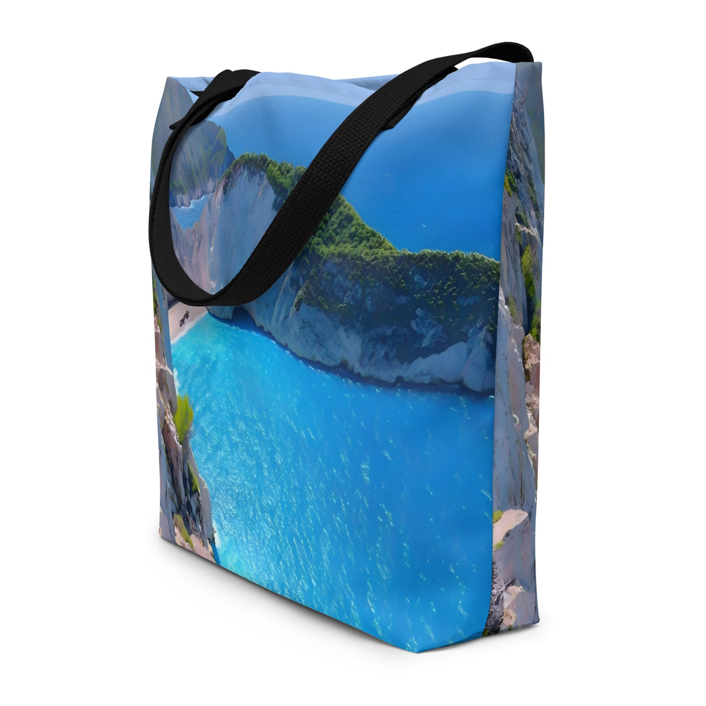 Extra Large Tote Bag With Pocket - Navagio Beach, Zakynthos (Zante), Greece