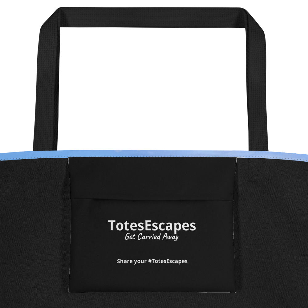 Extra Large Tote Bag With Pocket - Caribbean Sea