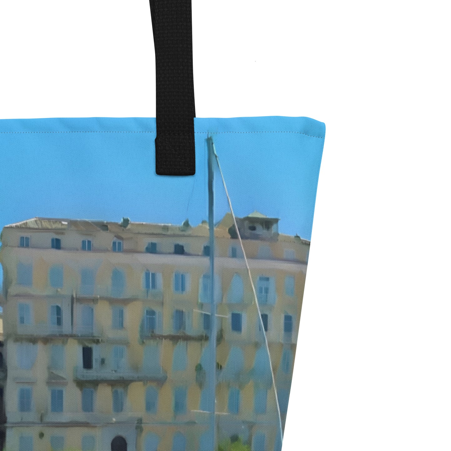 Extra Large Tote Bag With Pocket - Old Town From The Harbour, Corfu, Greece