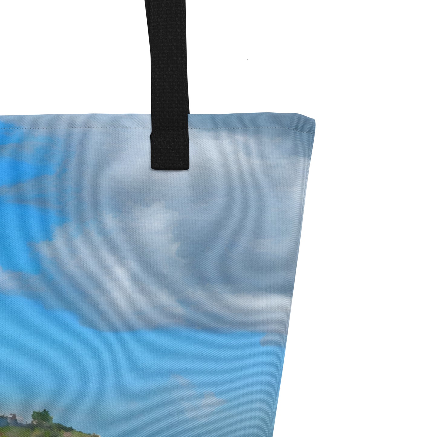 Extra Large Tote Bag With Pocket - Sandy Beach