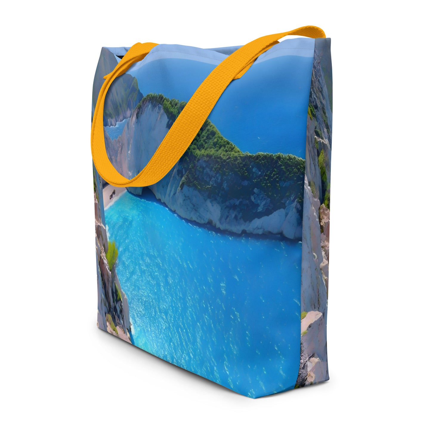 Extra Large Tote Bag With Pocket - Navagio Beach, Zakynthos (Zante), Greece