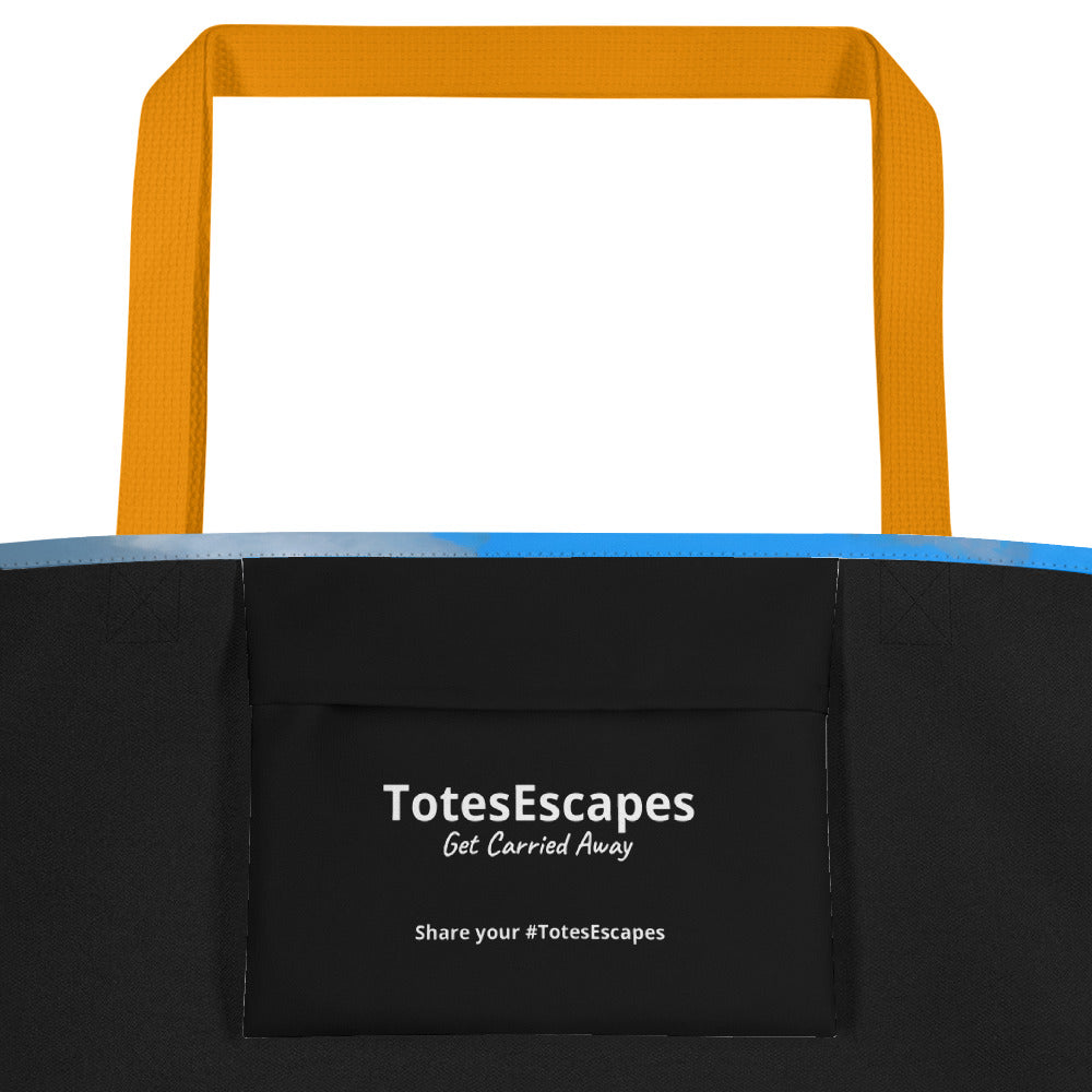 Extra Large Tote Bag With Pocket - Sandy Beach