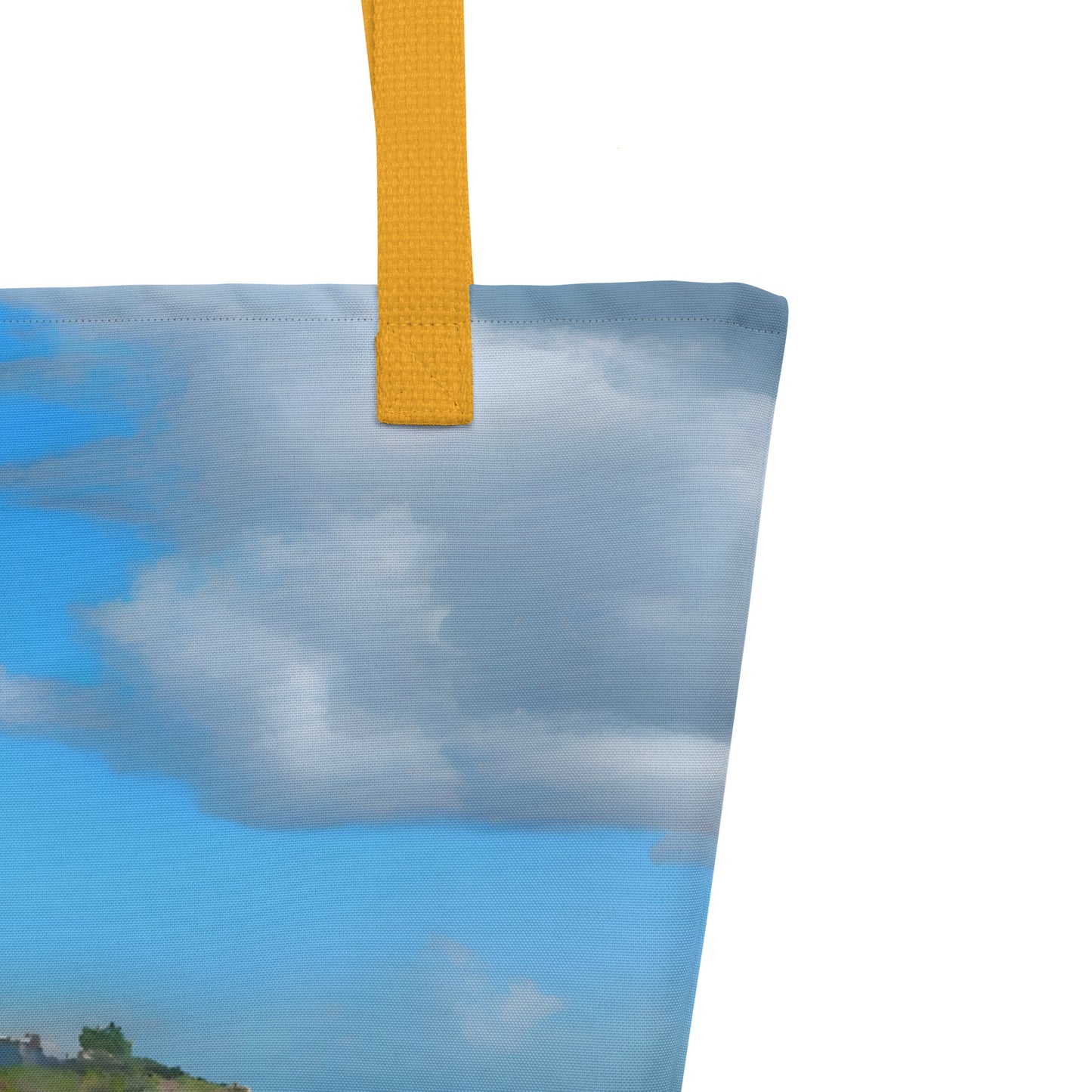 Extra Large Tote Bag With Pocket - Sandy Beach