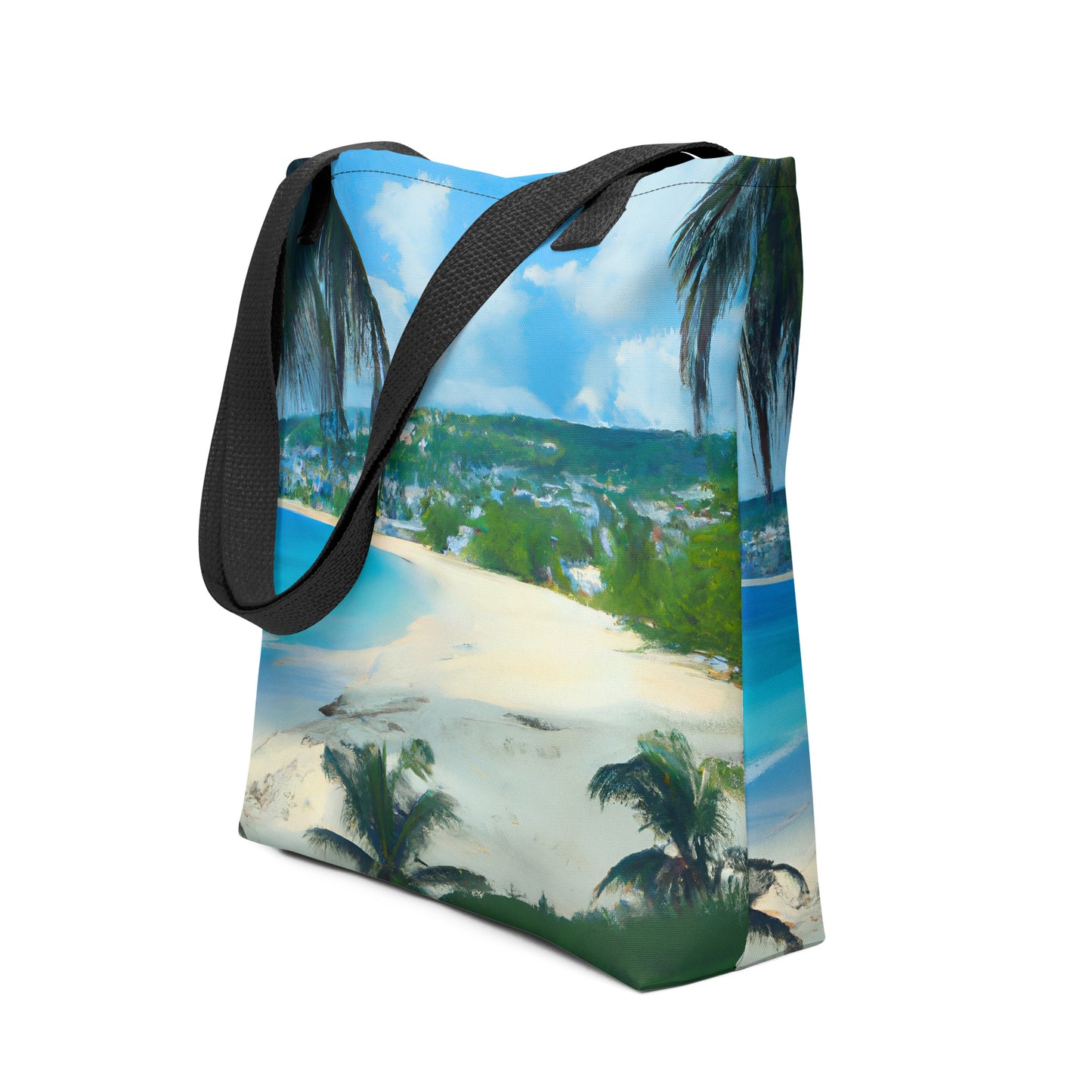 Tote Bag - Tropical Beach With Palm Trees