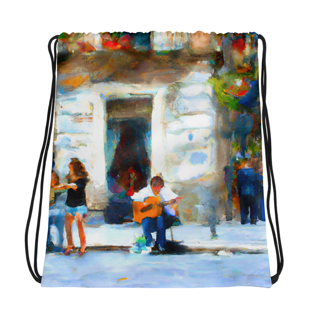 Drawstring Bag - Italian Street Musician #2