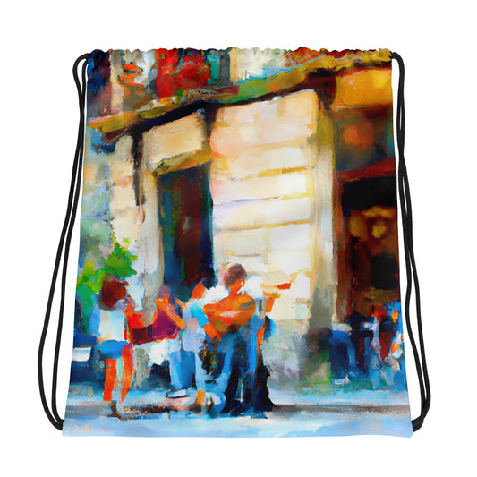 Drawstring Bag - Italian Street Musician #1