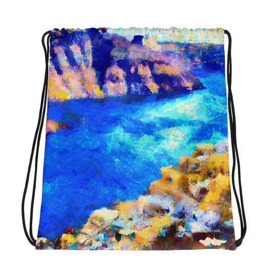 Drawstring Bag - Blue Coastal