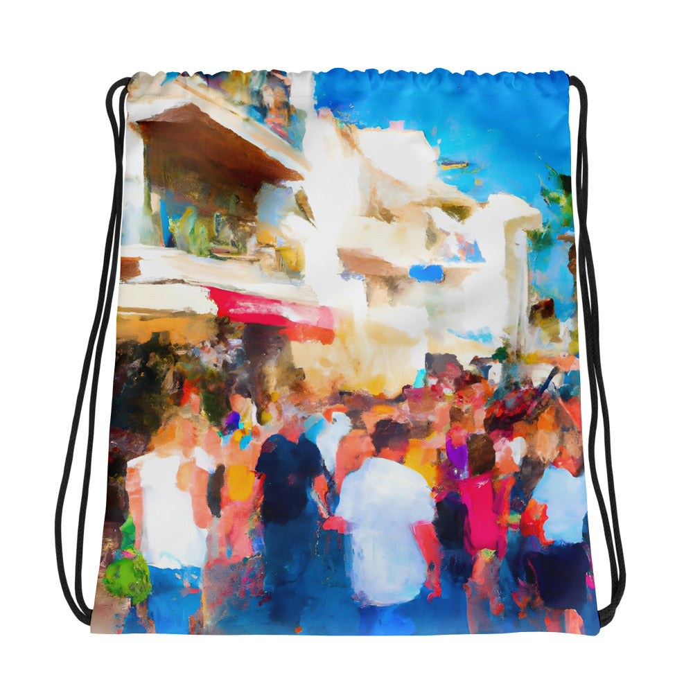 Drawstring Bag - Busy Holiday Resort #1