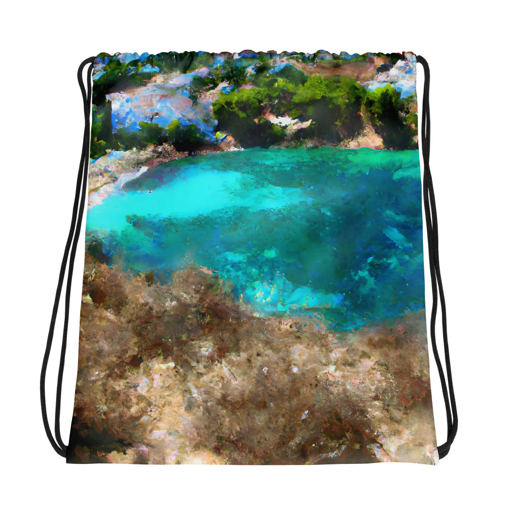 Drawstring Bag - Mediterranean Cove