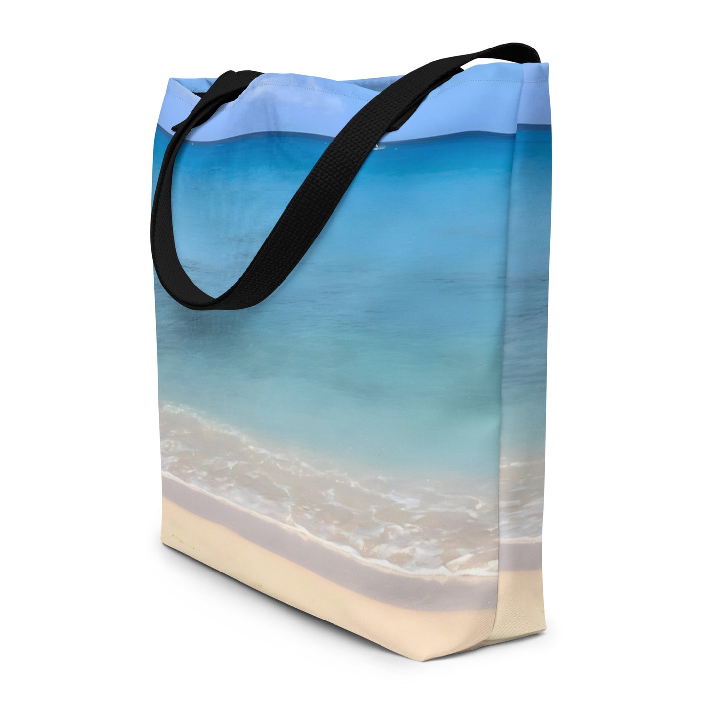 Extra Large Tote Bag With Pocket - Caribbean Sea