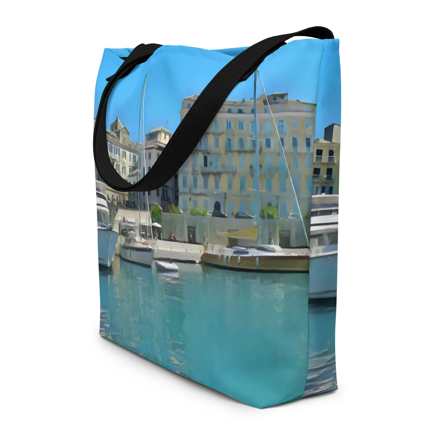 Extra Large Tote Bag With Pocket - Old Town From The Harbour, Corfu, Greece