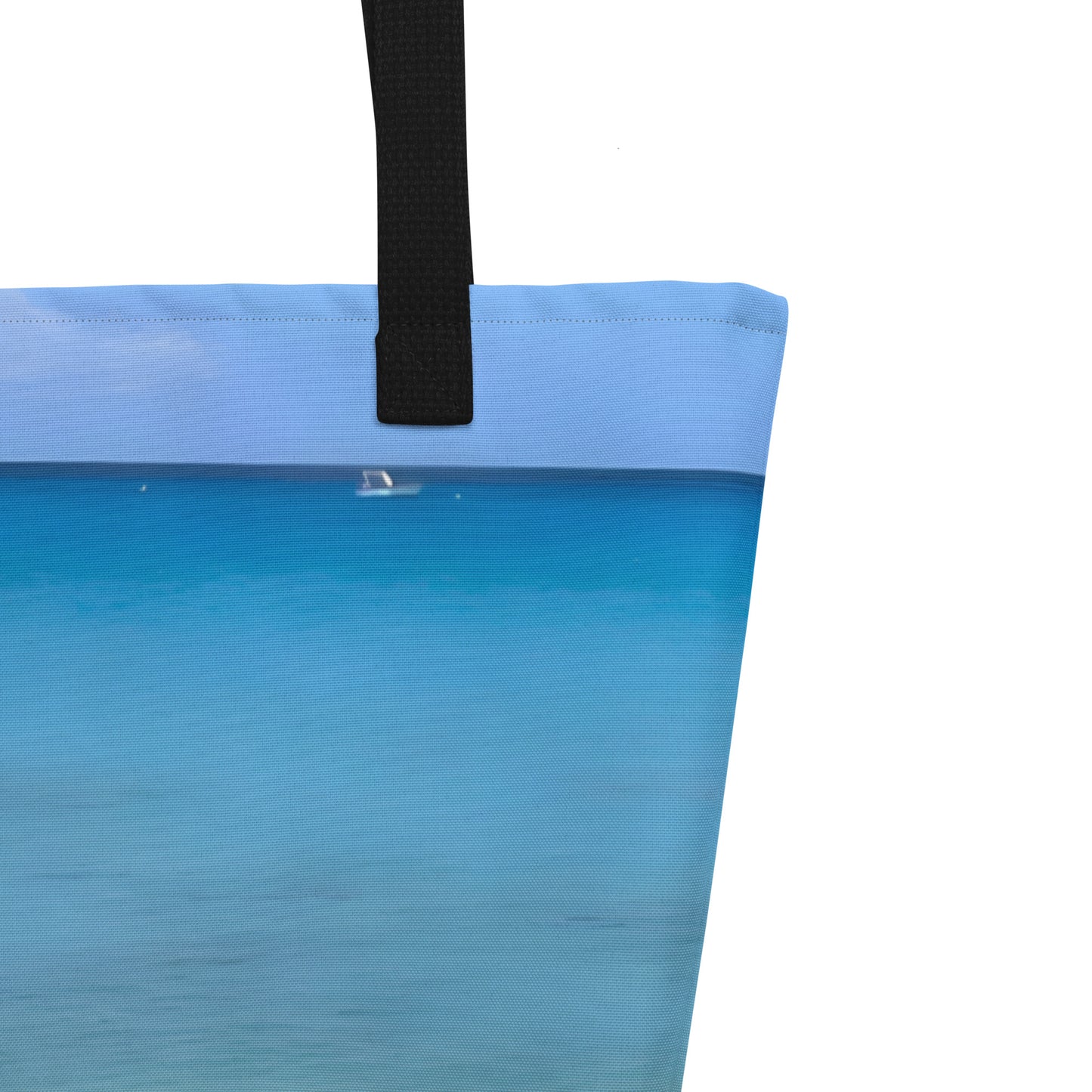 Extra Large Tote Bag With Pocket - Caribbean Sea