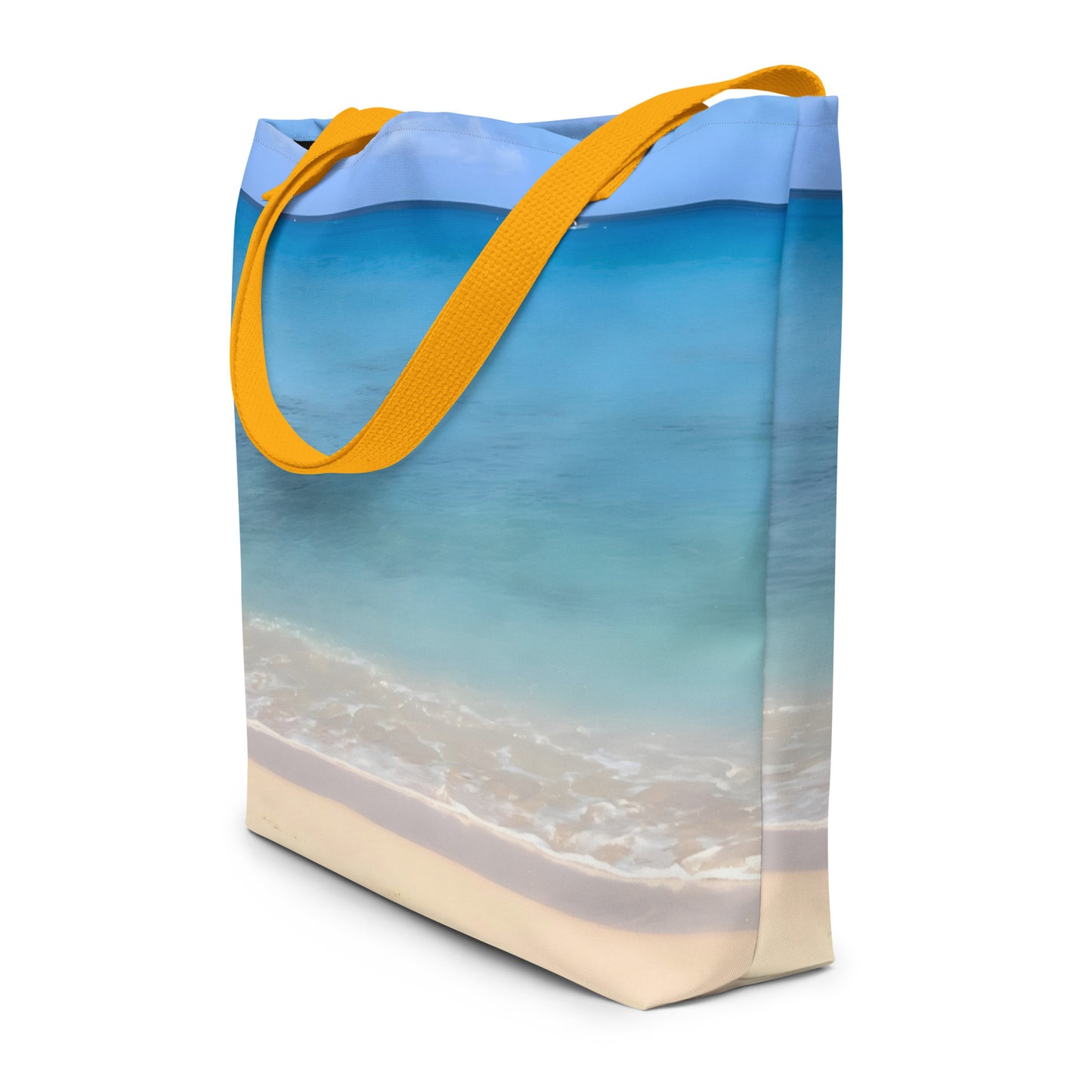 Extra Large Tote Bag With Pocket - Caribbean Sea