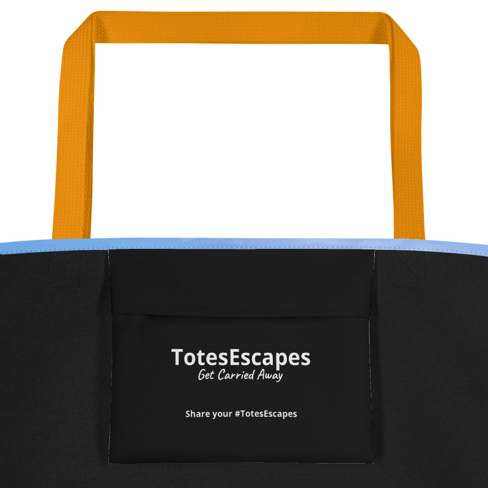 Extra Large Tote Bag With Pocket - Caribbean Sea