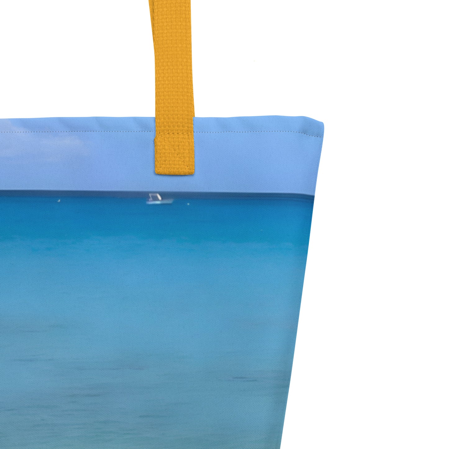 Extra Large Tote Bag With Pocket - Caribbean Sea