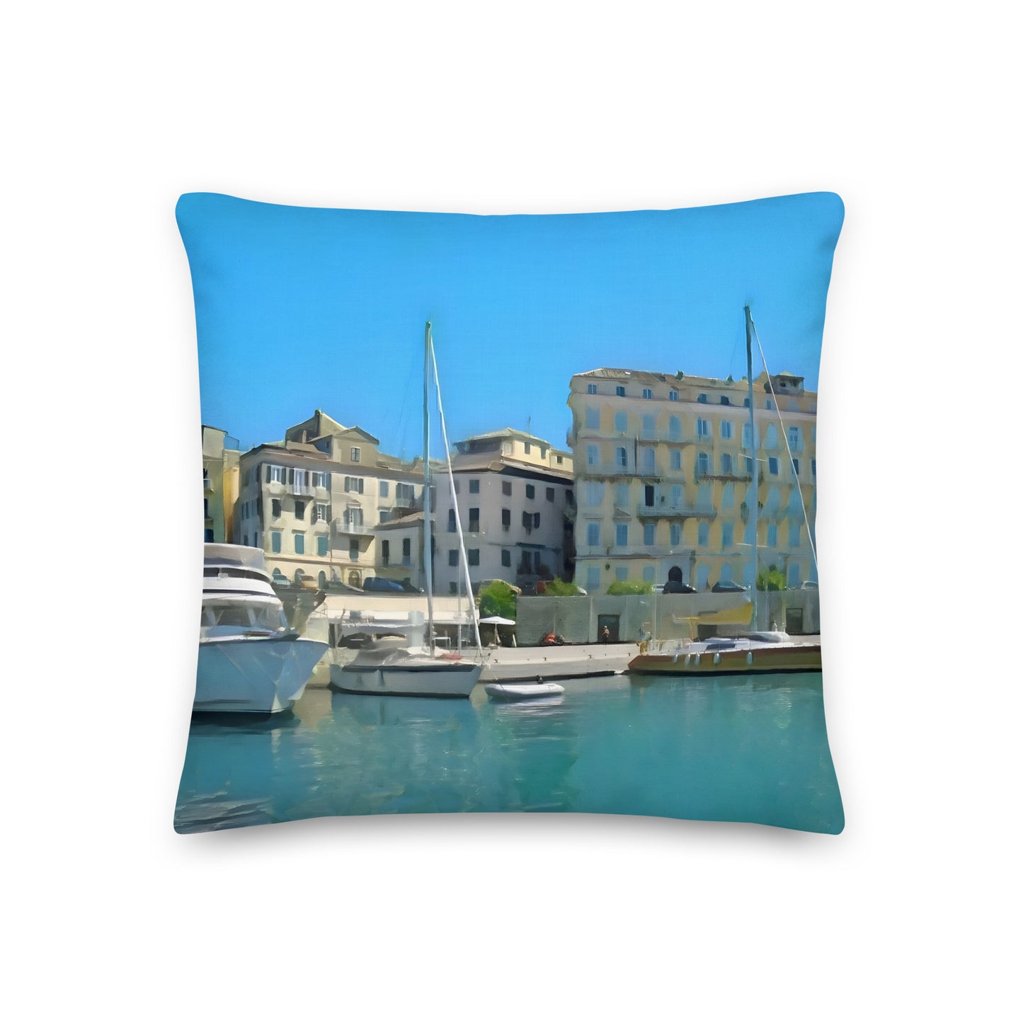 Premium Cushion - Old Town From The Harbour, Corfu, Greece
