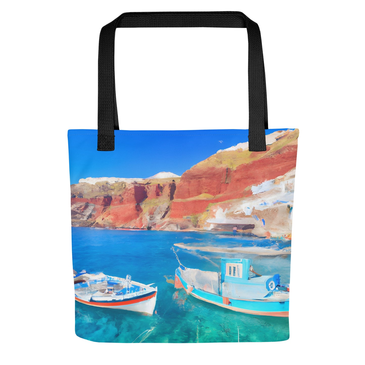 Tote Bag - Santorini Boats #1