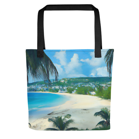 Tote Bag - Tropical Beach With Palm Trees