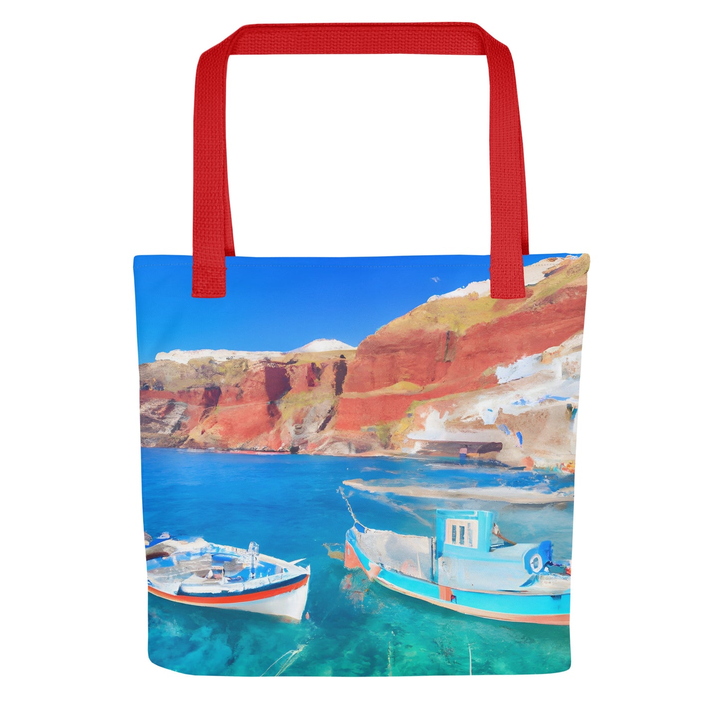 Tote Bag - Santorini Boats #1