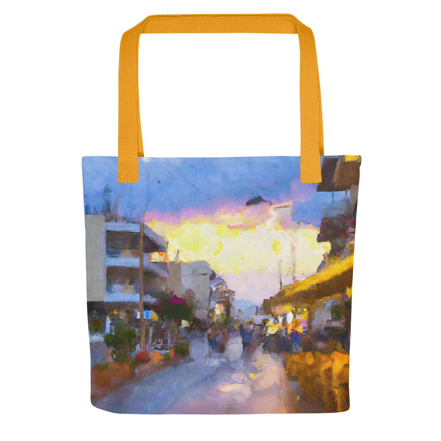 Tote Bag - Holiday Resort Street Scene Sunset